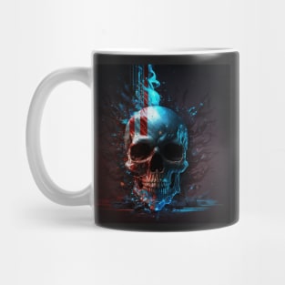 American Flag and Skull Art Mug